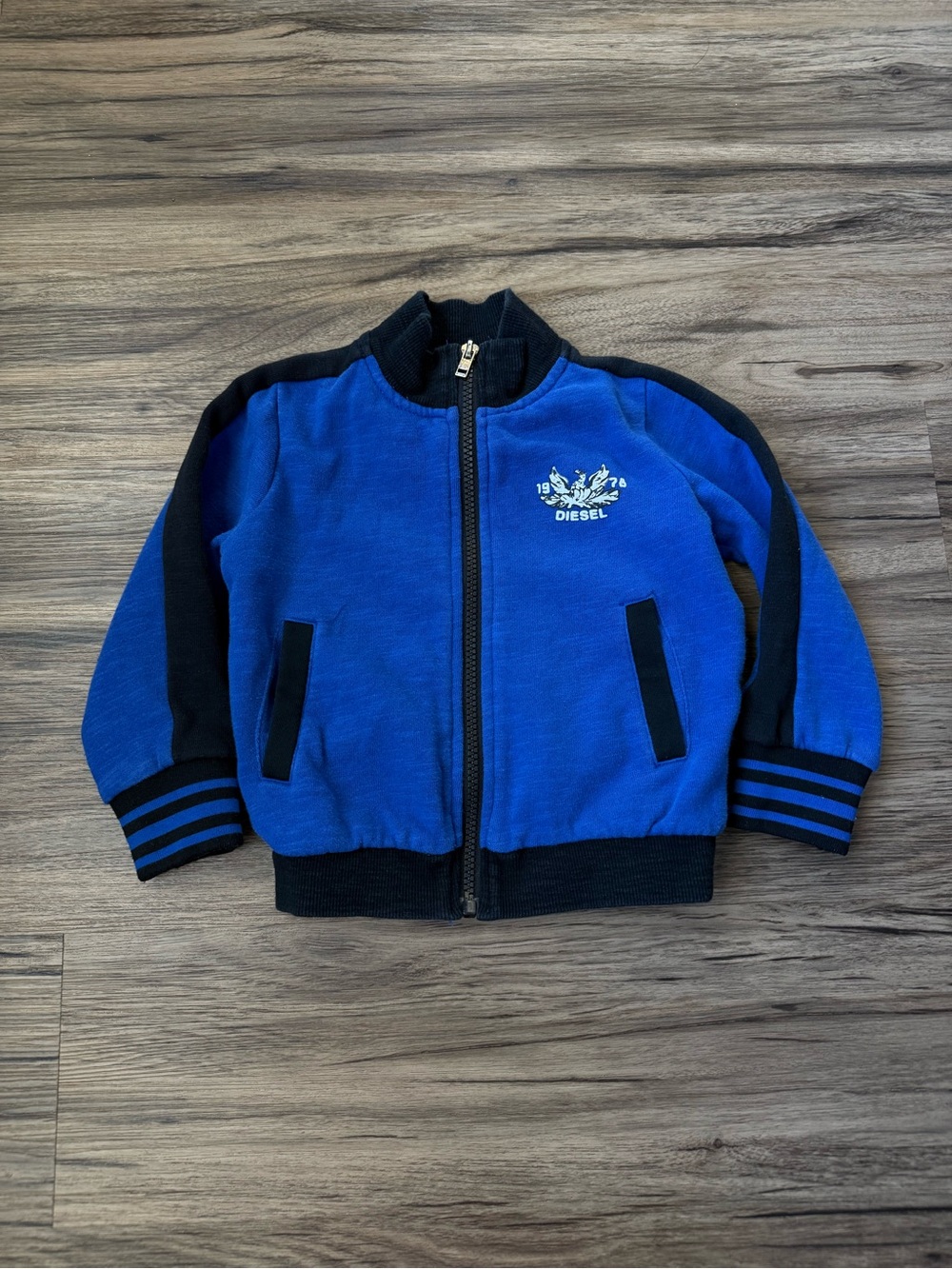 Diesel Baby Boy Size 18 Months Royal Blue Zip Up Track Jacket Sweatshirt